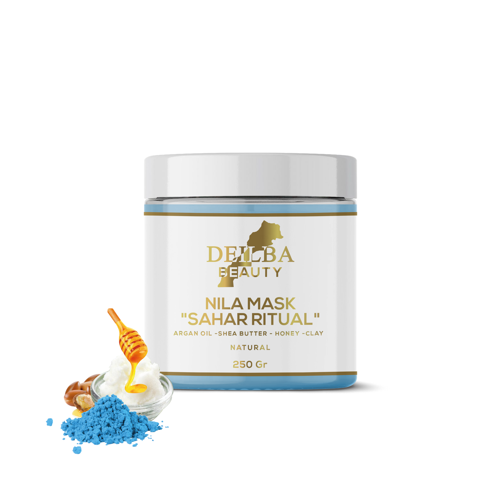 Nila Honey Mask - Luxe Honing- en Nila Masker Shea Butter | Honing | Nila | Kleipoeder Voor gezicht en lichaam