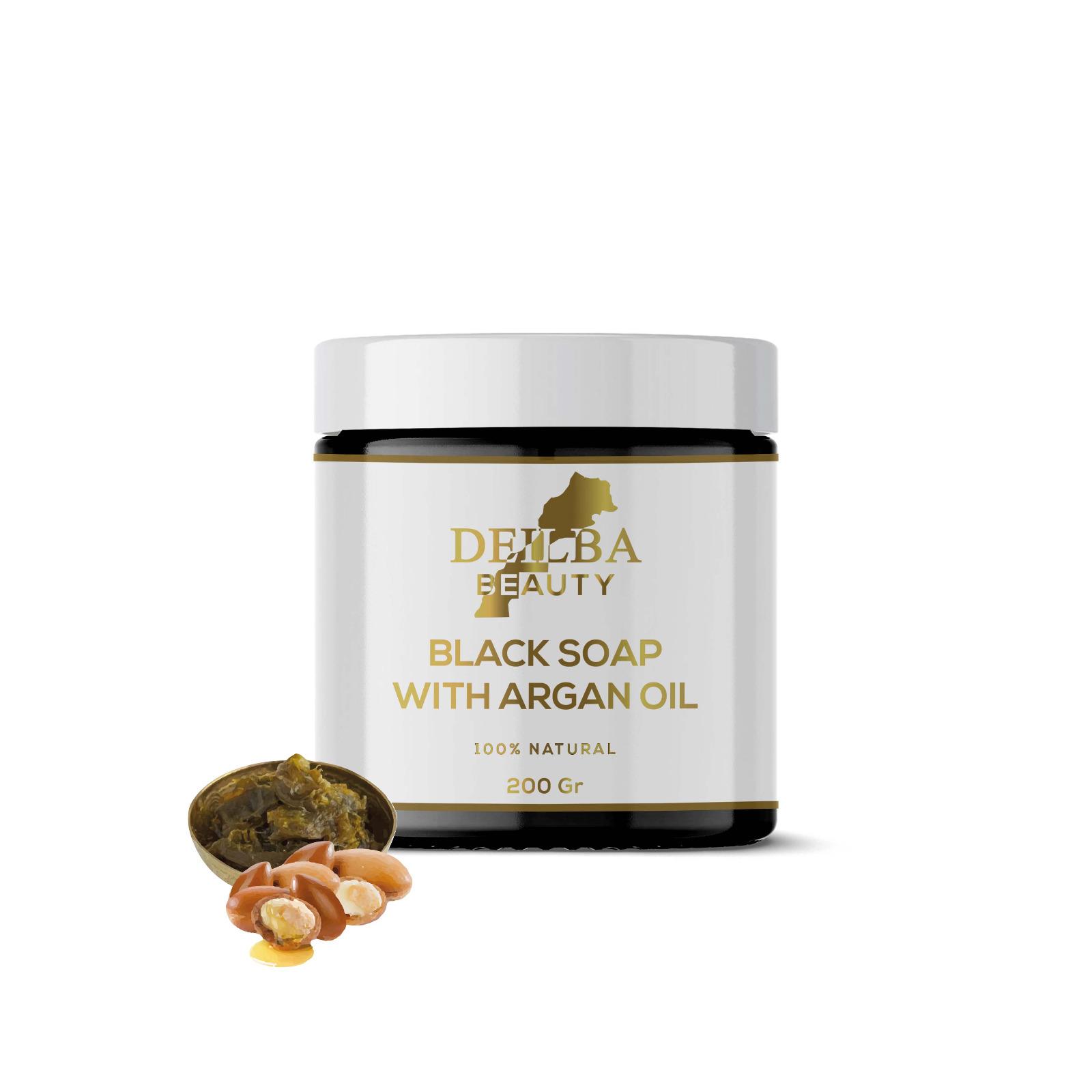 Traditionele Marokkaanse zeep /Black soap / Sabon Beldi met arganolie voor de Marokkaanse hammam